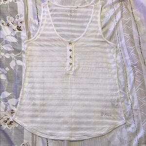 Guess Cream Sleeveless Buttoned Tank Top